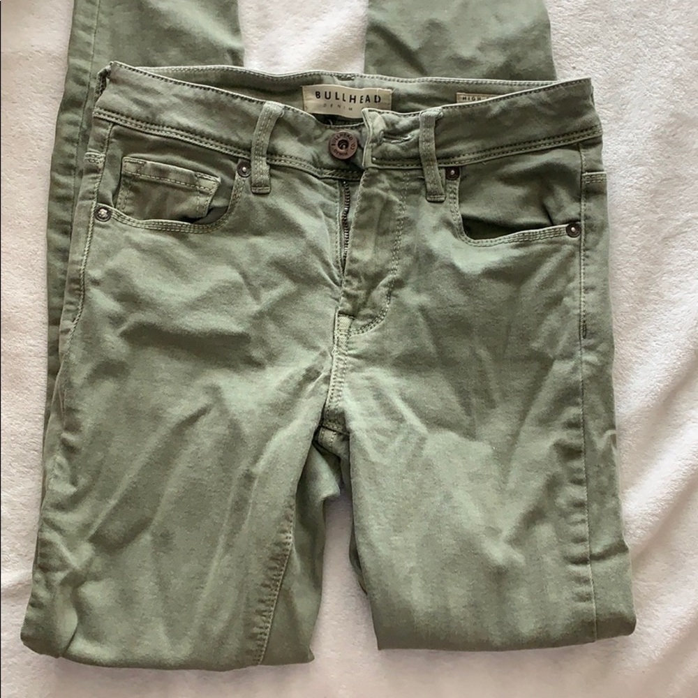 Olive green skinny jeans
